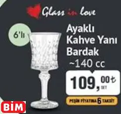 GLASS IN LOVE AYAKLI KAHVE YANI BARDAK ~140 CC